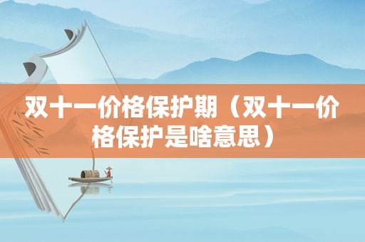 双十一价格保护期（双十一价格保护是啥意思）