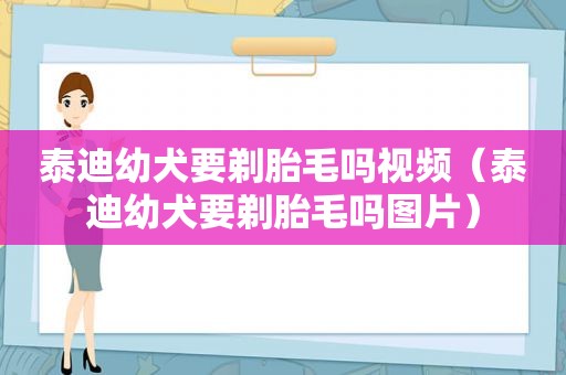 泰迪幼犬要剃胎毛吗视频（泰迪幼犬要剃胎毛吗图片）