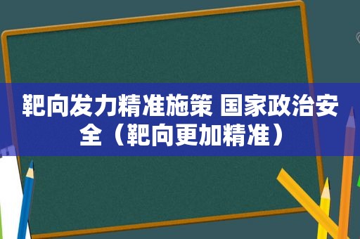 靶向发力精准施策 国家政治安全（靶向更加精准）