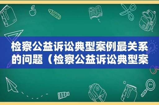 检察公益诉讼典型案例最关系的问题（检察公益诉讼典型案例宣传手册）