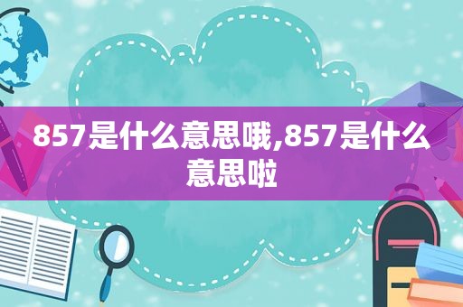 857是什么意思哦,857是什么意思啦