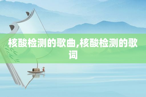 核酸检测的歌曲,核酸检测的歌词