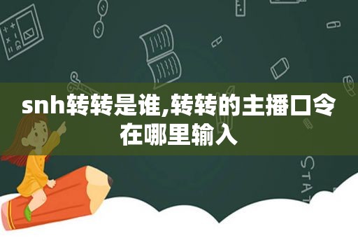 snh转转是谁,转转的主播口令在哪里输入