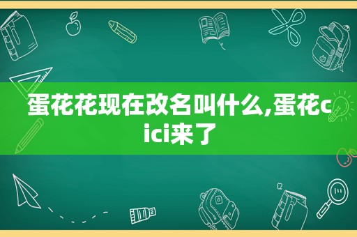 蛋花花现在改名叫什么,蛋花cici来了