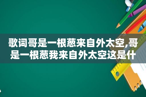 歌词哥是一根葱来自外太空,哥是一根葱我来自外太空这是什么歌