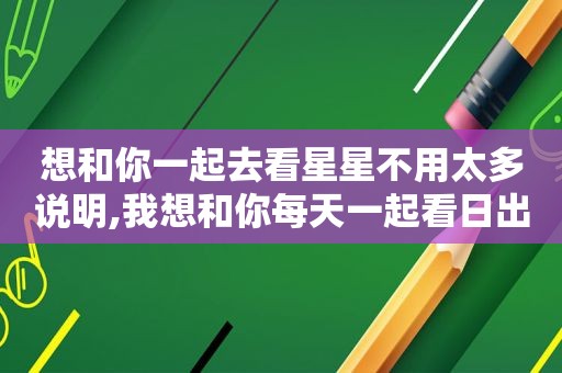 想和你一起去看星星不用太多说明,我想和你每天一起看日出