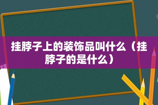 挂脖子上的装饰品叫什么（挂脖子的是什么）