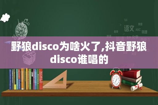 野狼disco为啥火了,抖音野狼disco谁唱的