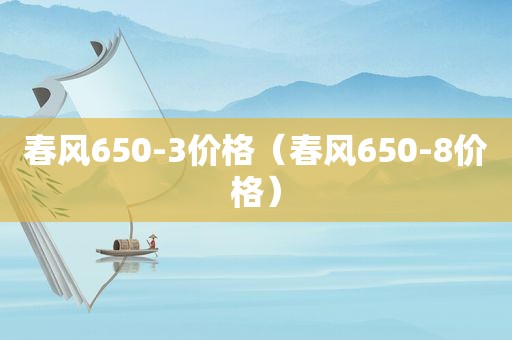 春风650-3价格（春风650-8价格）