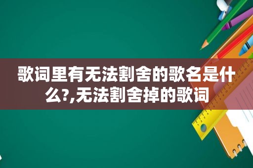 歌词里有无法割舍的歌名是什么?,无法割舍掉的歌词