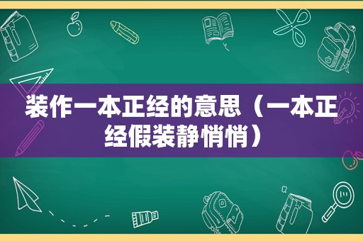 装作一本正经的意思（一本正经假装静悄悄）