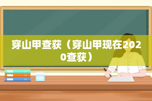 穿山甲查获（穿山甲现在2020查获）