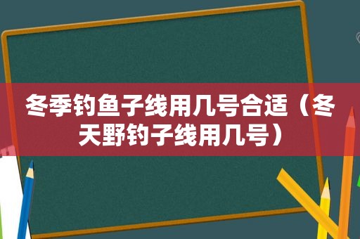 冬季钓鱼子线用几号合适（冬天野钓子线用几号）