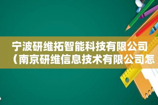 宁波研维拓智能科技有限公司（南京研维信息技术有限公司怎么样）