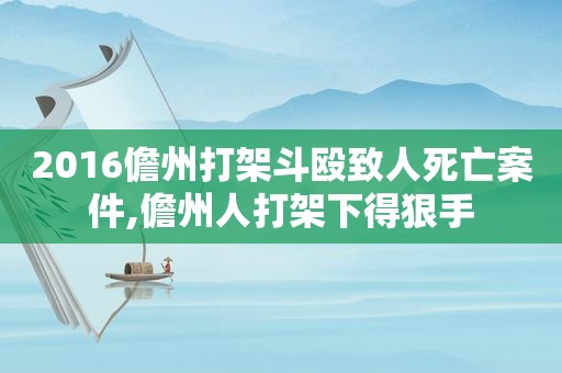 2016儋州打架斗殴致人死亡案件,儋州人打架下得狠手