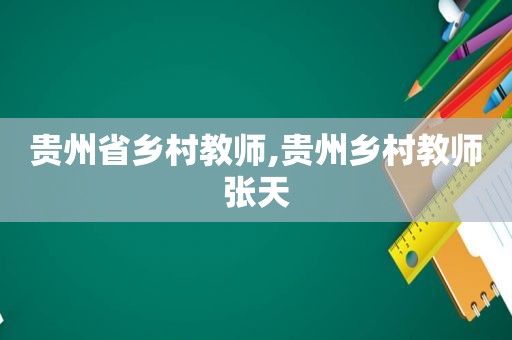 贵州省乡村教师,贵州乡村教师张天