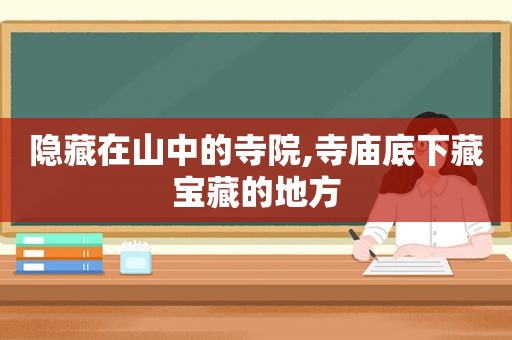 隐藏在山中的寺院,寺庙底下藏宝藏的地方