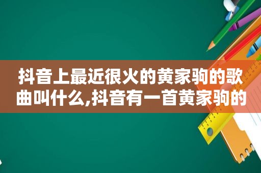 抖音上最近很火的黄家驹的歌曲叫什么,抖音有一首黄家驹的什么歌