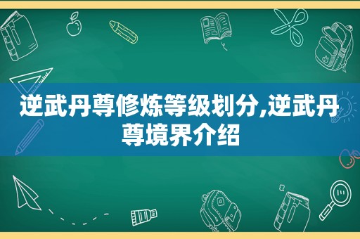 逆武丹尊修炼等级划分,逆武丹尊境界介绍