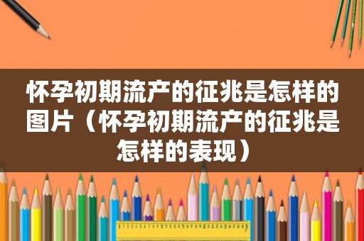 怀孕初期流产的征兆是怎样的图片（怀孕初期流产的征兆是怎样的表现）