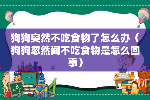 狗狗突然不吃食物了怎么办（狗狗忽然间不吃食物是怎么回事）