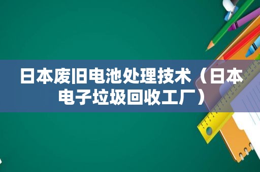 日本废旧电池处理技术（日本电子垃圾回收工厂）