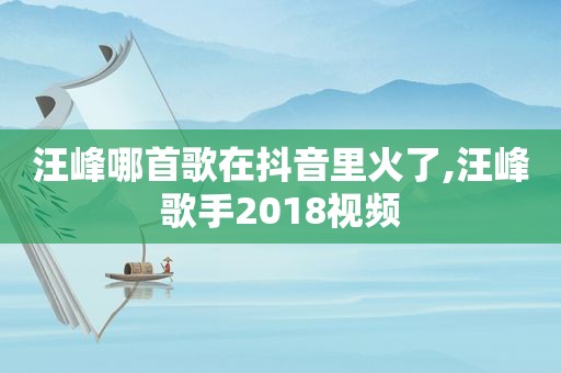 汪峰哪首歌在抖音里火了,汪峰歌手2018视频