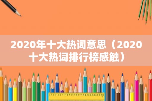 2020年十大热词意思（2020十大热词排行榜感触）