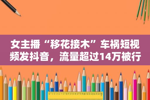 女主播“移花接木”车祸短视频发抖音，流量超过14万被行政拘留