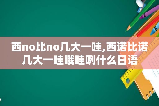 西no比no几大一哇,西诺比诺几大一哇哦哇咧什么日语