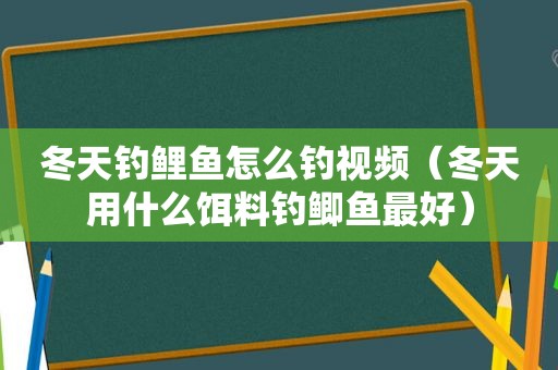 冬天钓鲤鱼怎么钓视频（冬天用什么饵料钓鲫鱼最好）