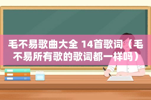 毛不易歌曲大全 14首歌词（毛不易所有歌的歌词都一样吗）