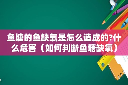 鱼塘的鱼缺氧是怎么造成的?什么危害（如何判断鱼塘缺氧）