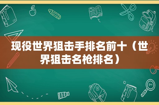 现役世界狙击手排名前十（世界狙击名枪排名）