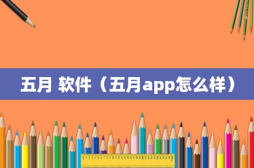 五月 软件（五月app怎么样）