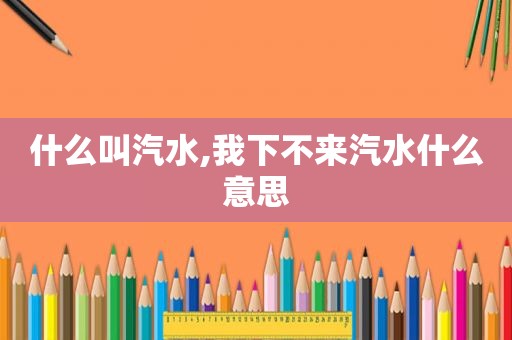 什么叫汽水,我下不来汽水什么意思