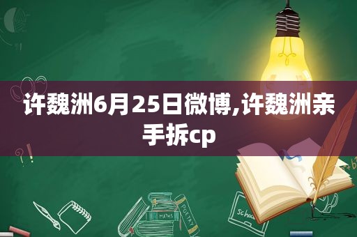 许魏洲6月25日微博,许魏洲亲手拆cp