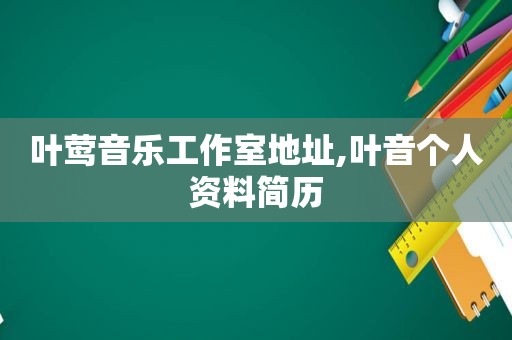 叶莺音乐工作室地址,叶音个人资料简历