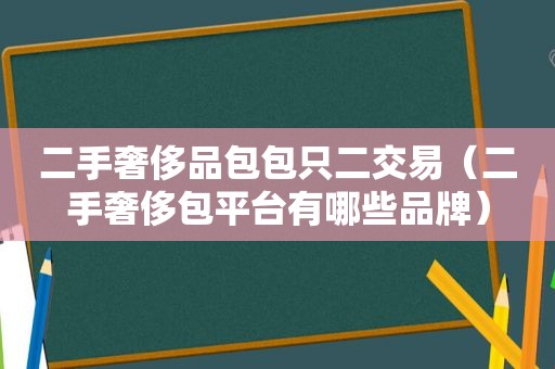 二手奢侈品包包只二交易（二手奢侈包平台有哪些品牌）