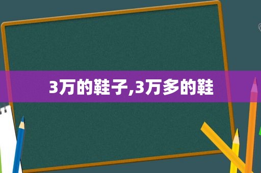 3万的鞋子,3万多的鞋