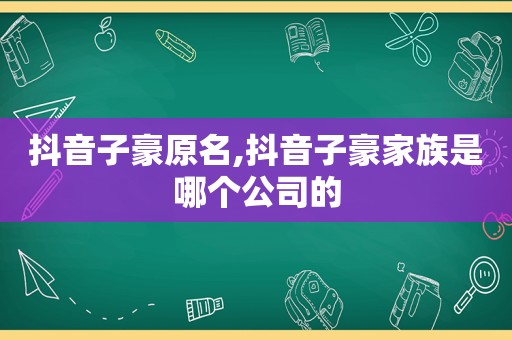 抖音子豪原名,抖音子豪家族是哪个公司的