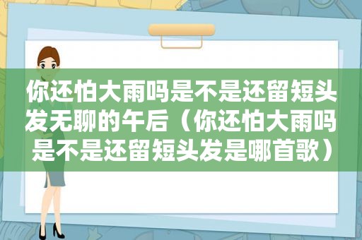 你还怕大雨吗是不是还留短头发无聊的午后（你还怕大雨吗是不是还留短头发是哪首歌）