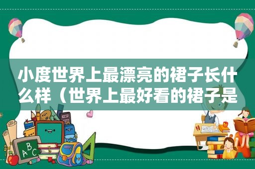 小度世界上最漂亮的裙子长什么样（世界上最好看的裙子是哪一件）