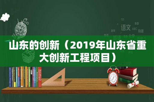 山东的创新（2019年山东省重大创新工程项目）