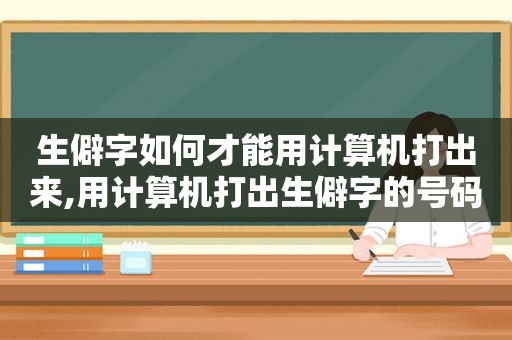 生僻字如何才能用计算机打出来,用计算机打出生僻字的号码是多少