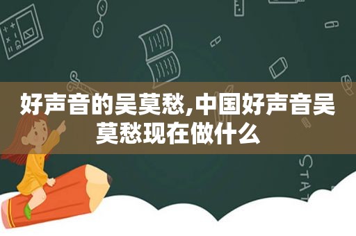 好声音的吴莫愁,中国好声音吴莫愁现在做什么