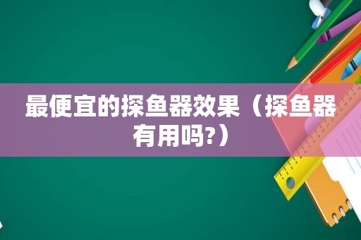 最便宜的探鱼器效果（探鱼器有用吗?）