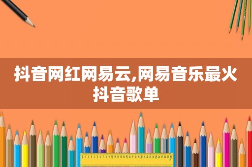 抖音网红网易云,网易音乐最火抖音歌单