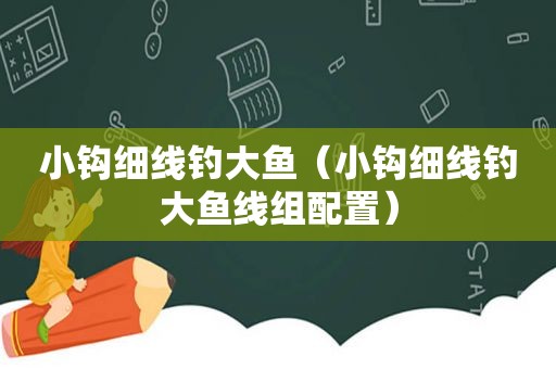 小钩细线钓大鱼（小钩细线钓大鱼线组配置）