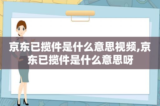 京东已揽件是什么意思视频,京东已揽件是什么意思呀